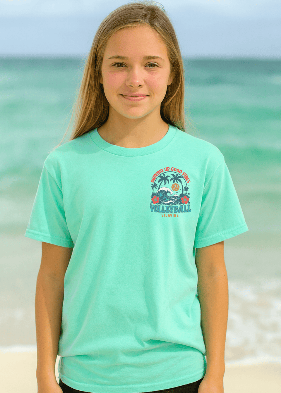 Serving Up Good Vibes Volleyball Tee